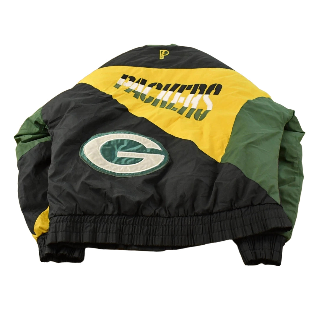 Vintage 1990s Green Bay Packers NFL Football Pro Player Puffer Jacket Men's Medium