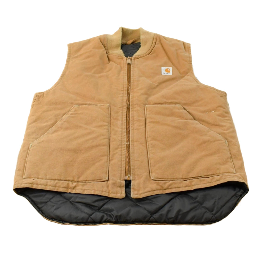 Vintage 1990s Carhartt Quilted Lined Vest Jacket Men's Large