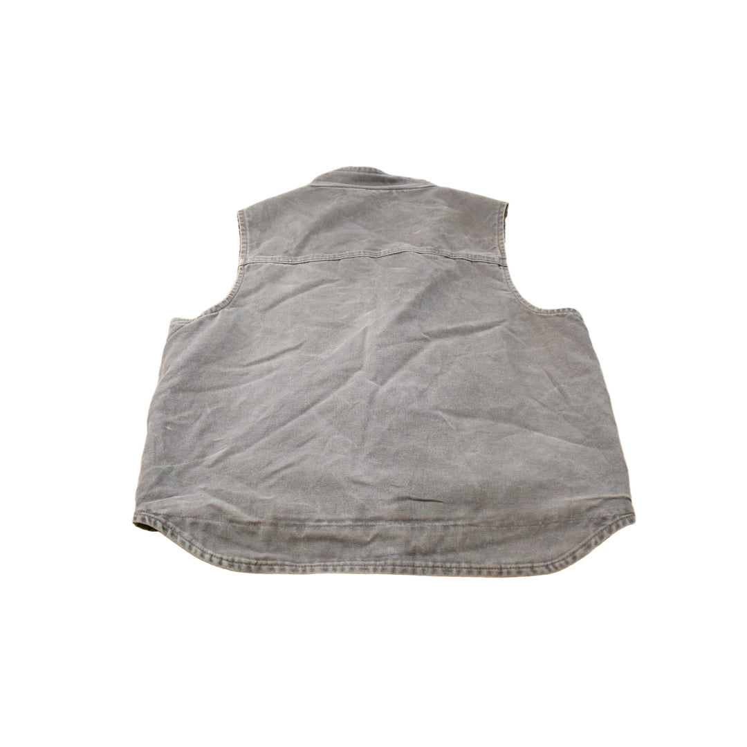 Vintage 2000s Carhartt Sun Faded Distressed Sherpa Lined Jacket Vest Mens L