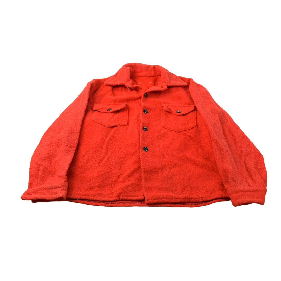 Vintage 1960s Wool Flannel Shirt Jacket Men's Large