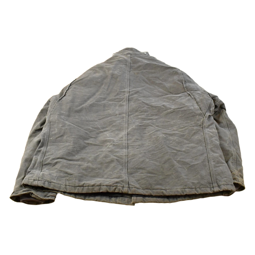 Vintage 1990s Sun Faded Distressed Carhartt Arctic Quilt Traditional Work Jacket Men's 2XL Tall