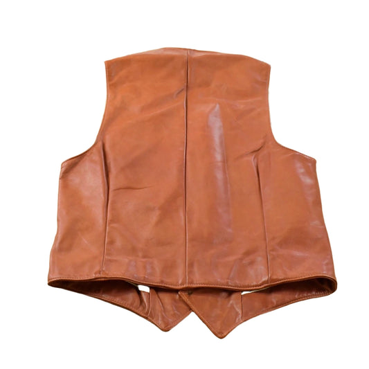 Vintage 1980s Leather Western Vest Jacket Men's S