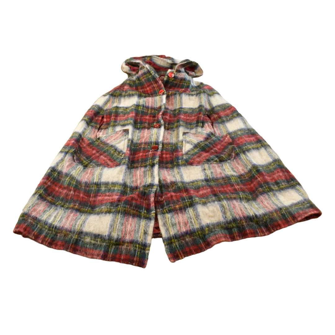 Vintage 1960s Kinswick Wool Mohair Cape Poncho Jacket Men's L