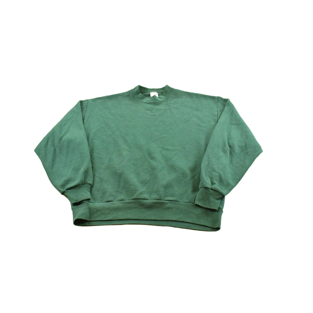 Vintage 1990s Jerzees Blank Green Crewneck Sweatshirt Men's L