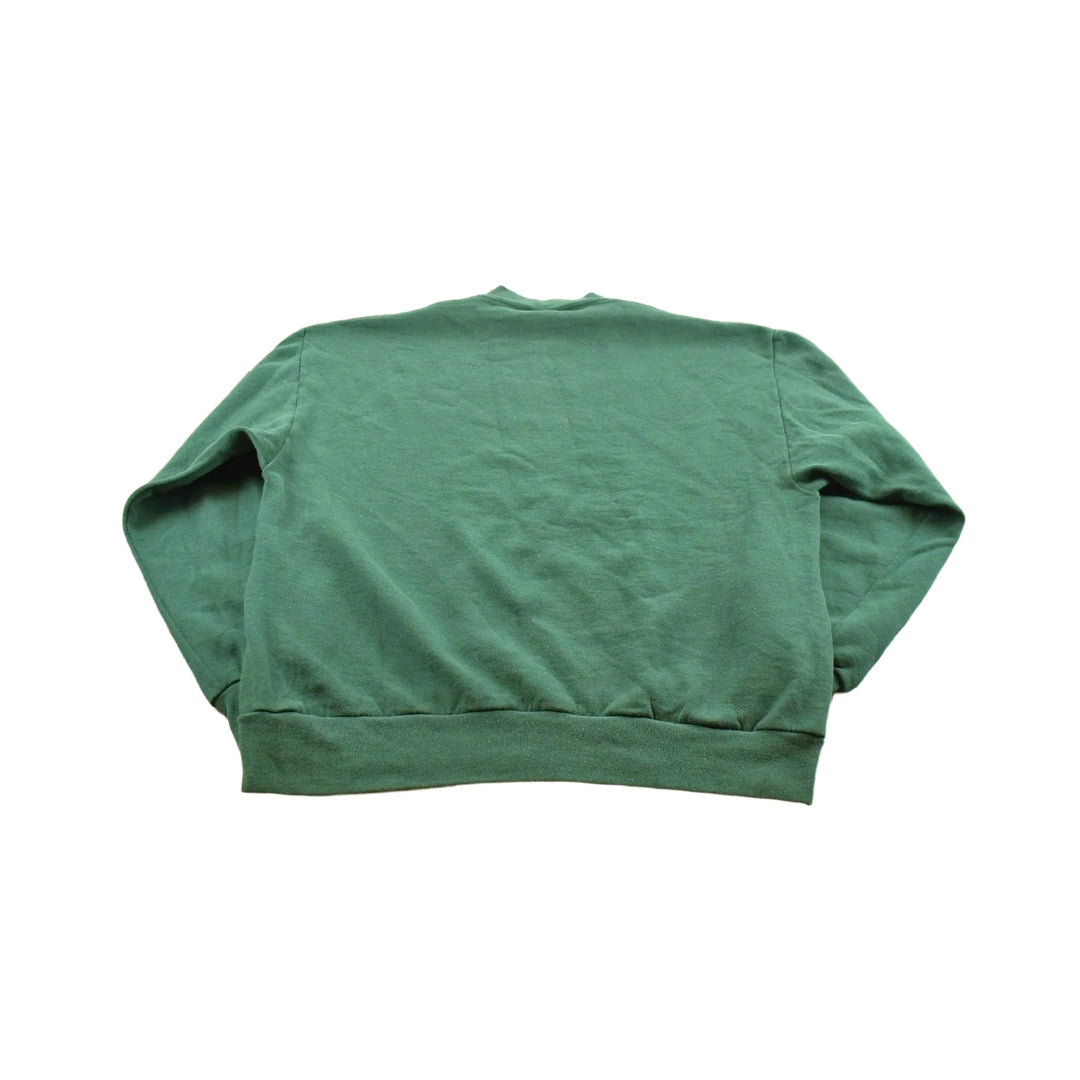 Vintage 1990s Jerzees Blank Green Crewneck Sweatshirt Men's L