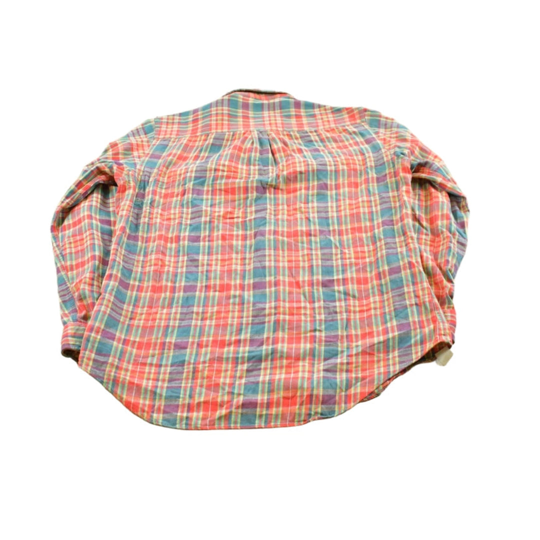 Vintage 1990s Boston Traders Plaid Flannel Button Up Shirt Men's M