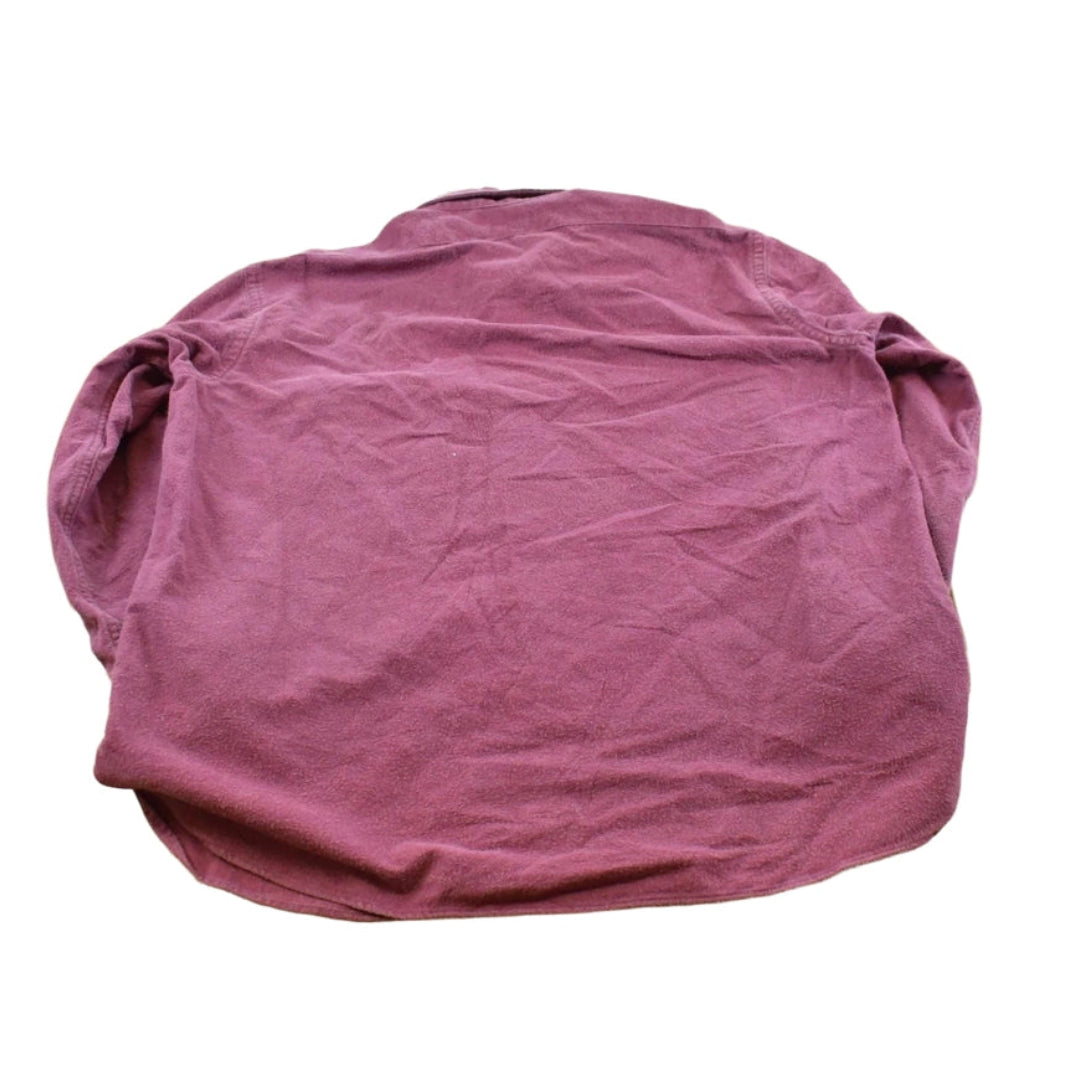 Vintage 1990s L.L. Bean Maroon Chamois Cloth Button Up Shirt Men's XL
