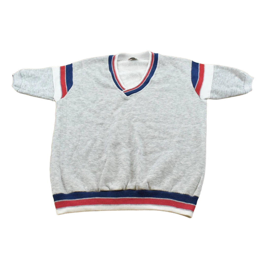 Vintage 1980s Fleece Mates Short Sleeve V-Neck Sweatshirt Men's S