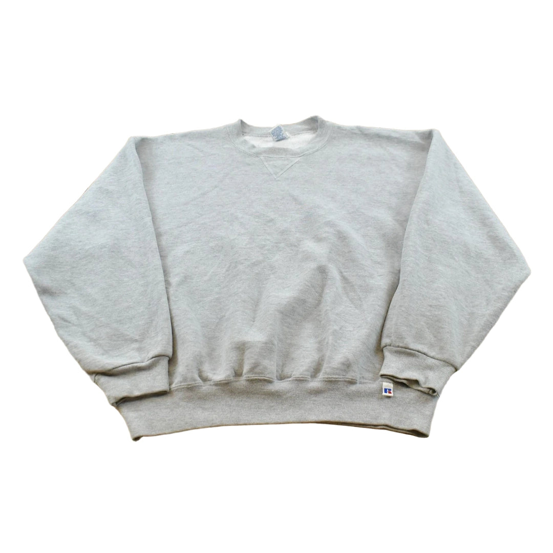 Vintage 1990s Russell Athletic Blank Gray Crewneck Sweatshirt Men's L