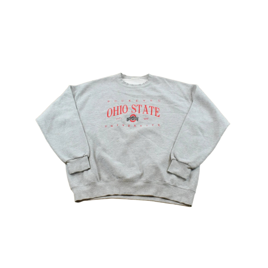 Vintage 1990s Ohio State University Embroidered Collegiate Crewneck Sweatshirt Men's L