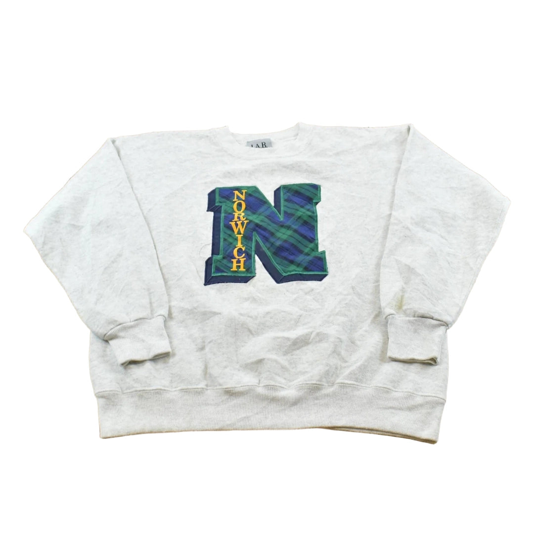Vintage 1990s Norwich University Collegiate Embroidered Crewneck Sweatshirt Men's M