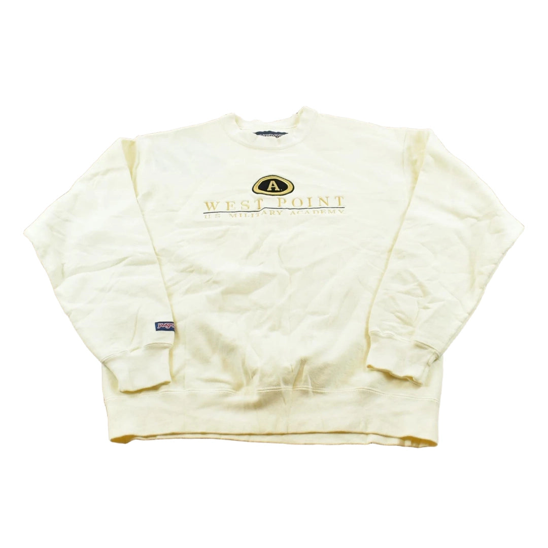 Vintage 1990s Jansport West Point US Military Academy Embroidered Crewneck Sweatshirt Men's S