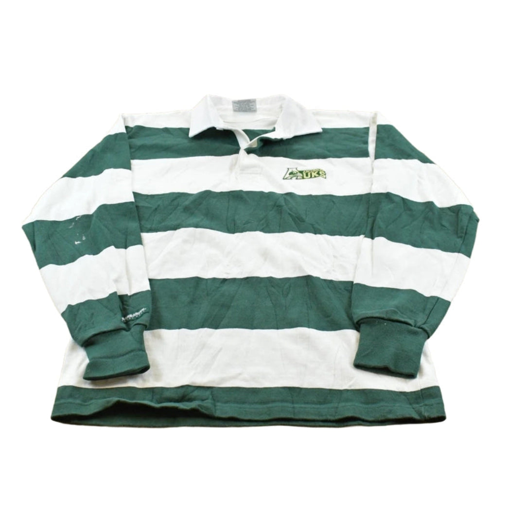Vintage 1990s Barbarian Archmere Auks Delaware School Long Sleeve Rugby Shirt Men's L