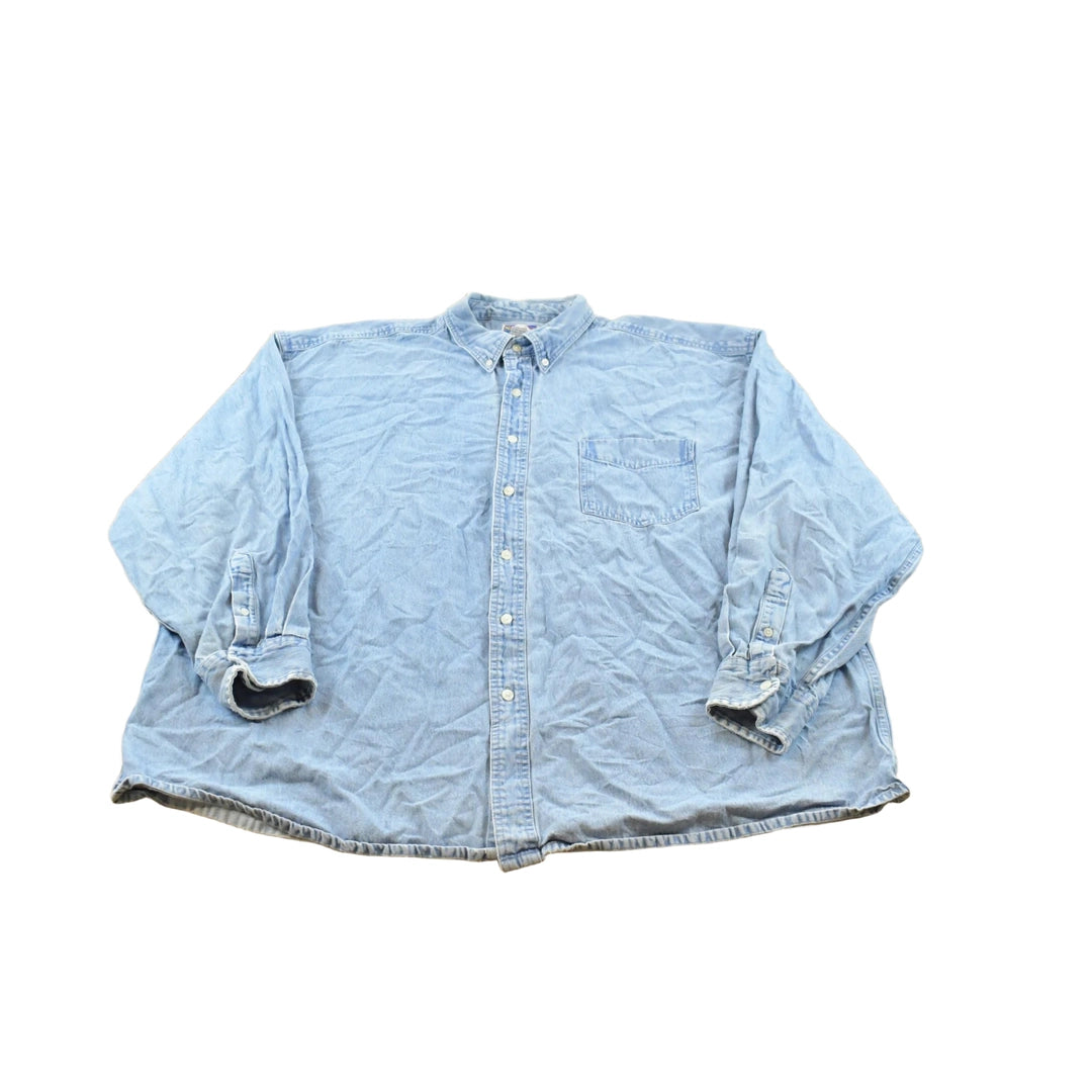 Vintage 1990s North Crest Denim Button Up Shirt Men's 2XL