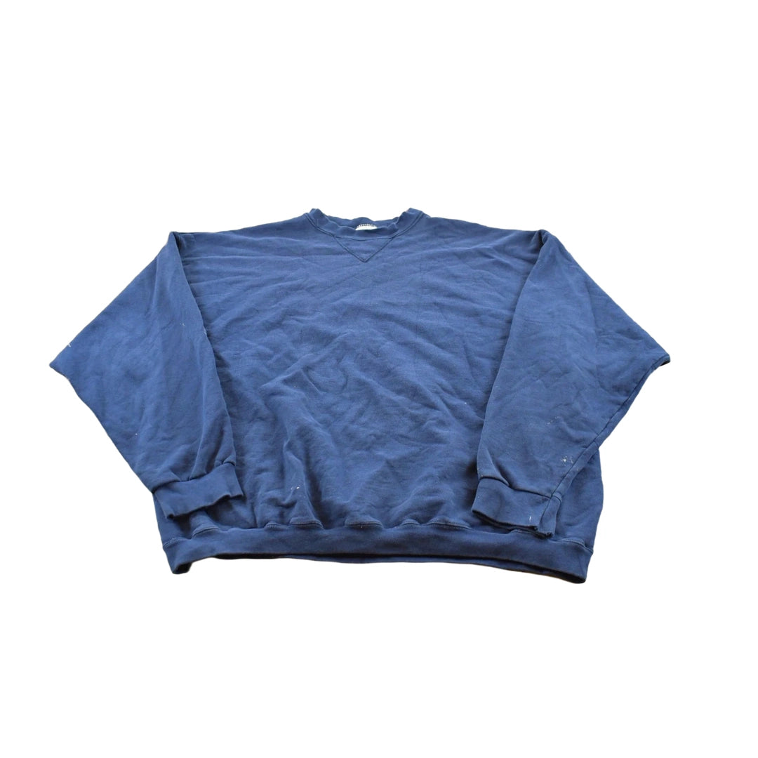 Vintage 1990s Tultex Blank Blue Crewneck Sweatshirt Men's XL