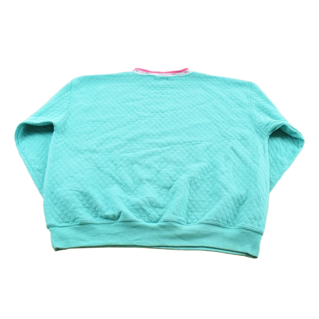 Vintage 1980s Boundary Waters Quilted Embroidered Crewneck Sweatshirt Women's L
