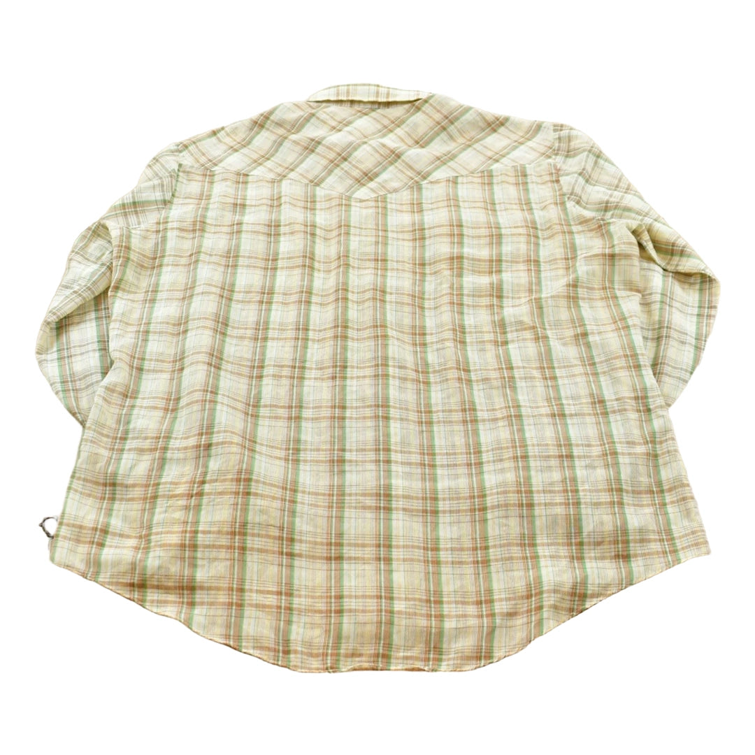 Vintage 1980s David Harrison Plaid Snaps Button Up Western Shirt Men's XL