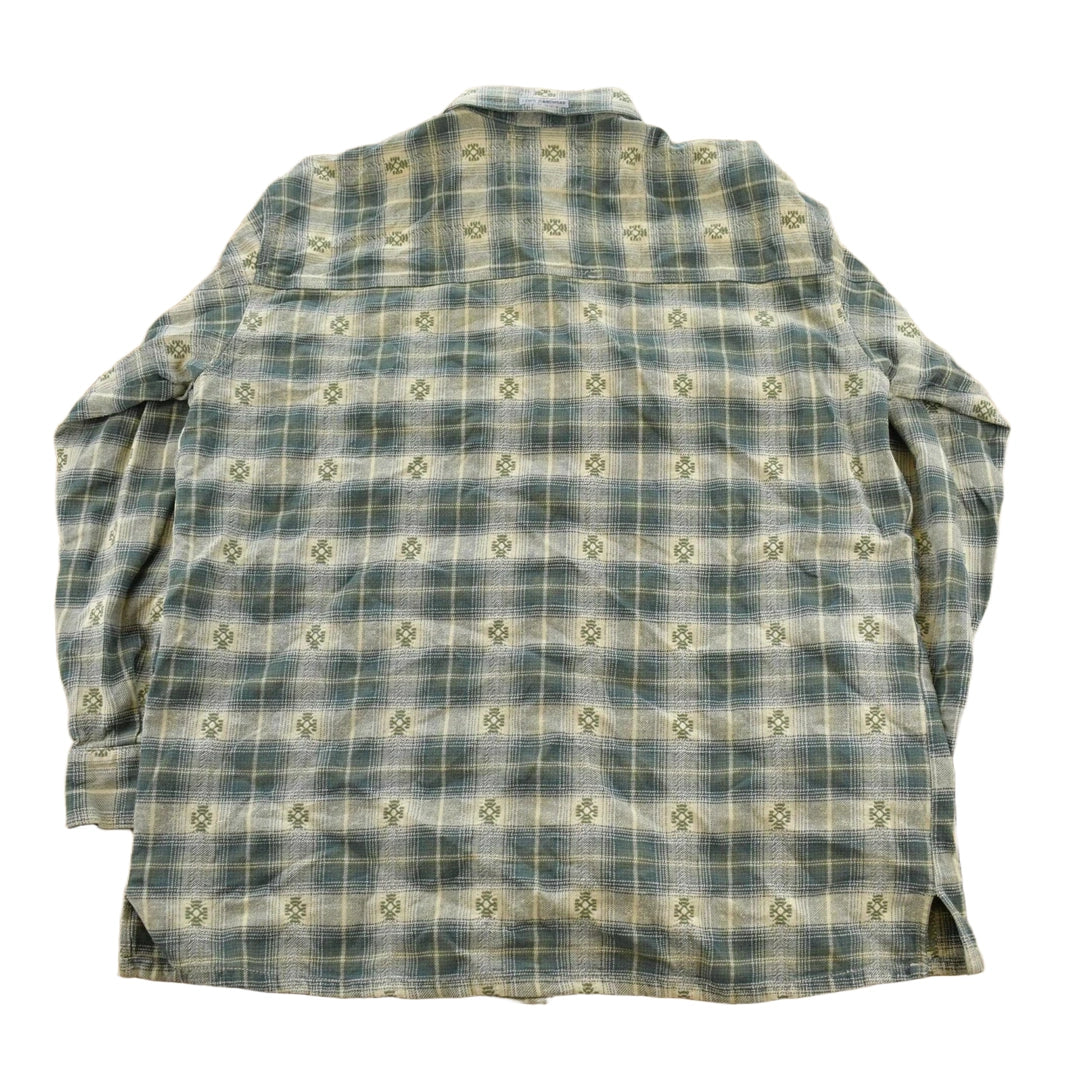 Vintage 1990s Levi's Aztec Embroidered Flannel Button Up Shirt Men's L