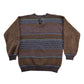 Vintage 1990s Crossings Striped Knitted Henley Sweater Men's L