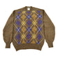 Vintage 1990s Roots Argyle Knit Pullover Sweater Men's L