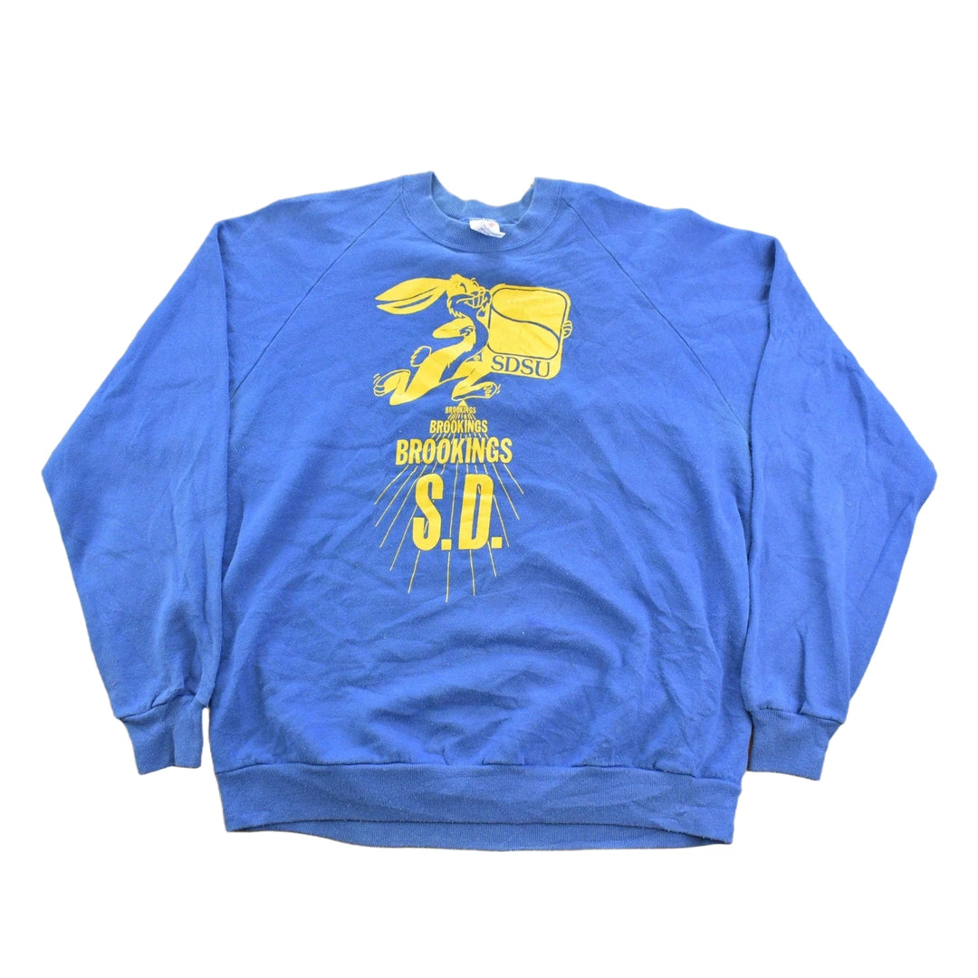 Vintage 1990s South Dakota State University Jack Rabbits Collegiate Raglan Crewneck Sweatshirt Men's L