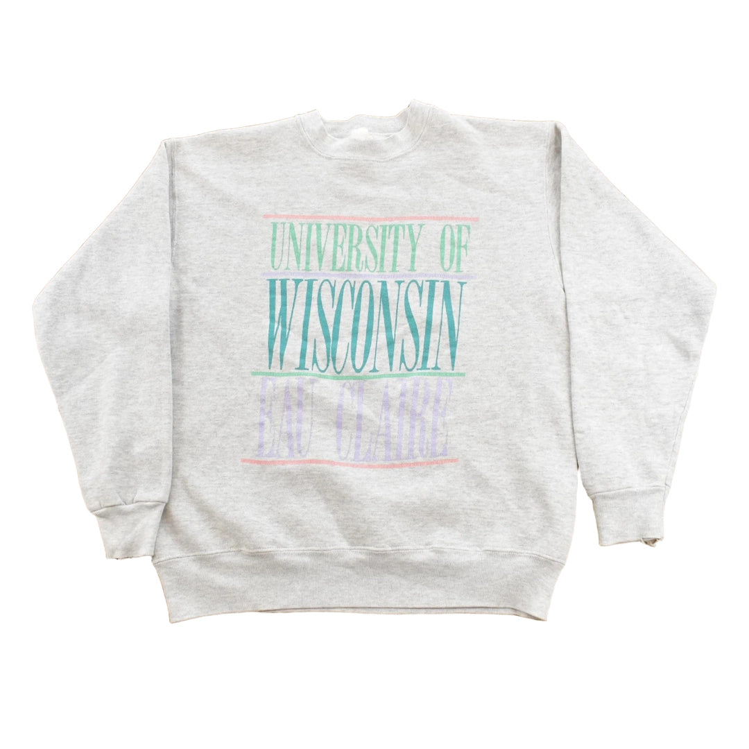 Vintage 1990s University of Wisconsin Eau Claire Collegiate Crewneck Sweatshirt Men's M