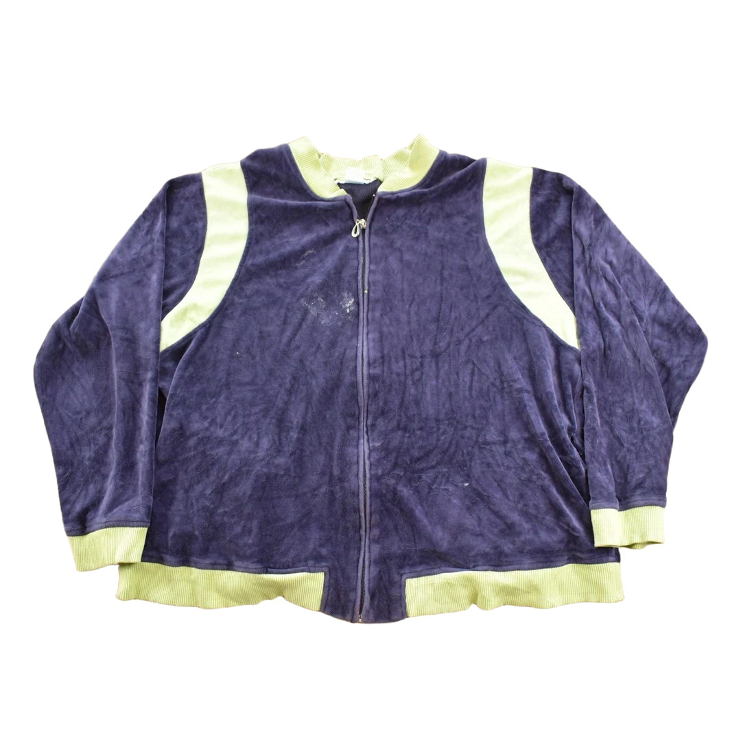 Vintage 1990s Sports Savvy Velour Zip Up Track Suit Women's L