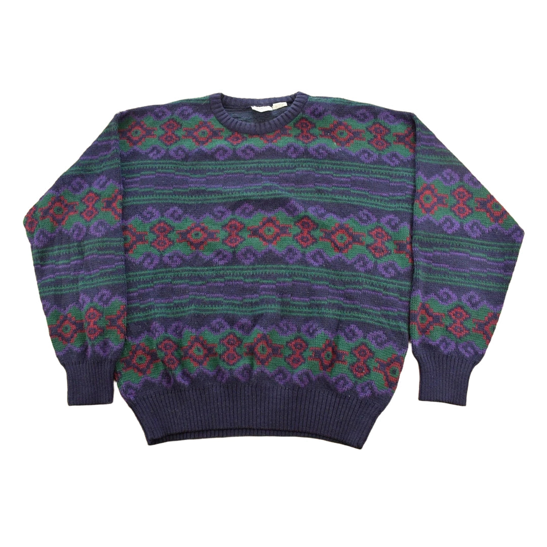Vintage 1990s Maglificio Aztec Knit Pullover Sweater Men's L