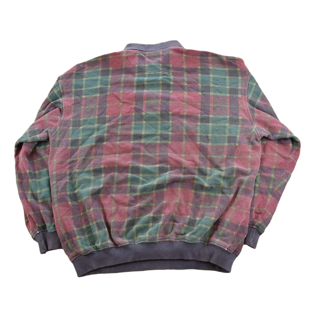 Vintage 1990s Dockers Plaid Rugby Button Up Shirt Men's XL