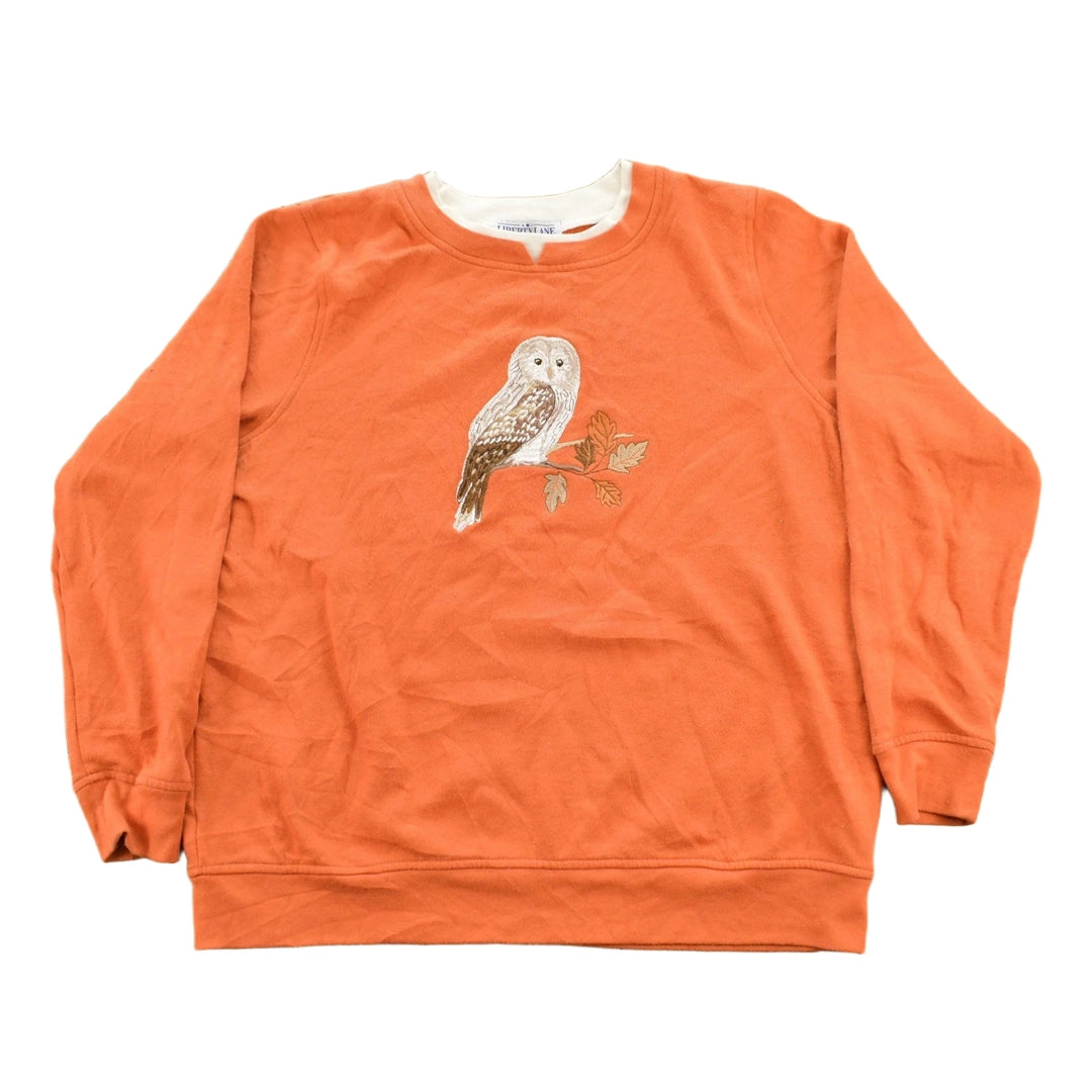 Vintage 1990s Liberty Lane Cute Owl Embroidered Crewneck Sweatshirt Women's M