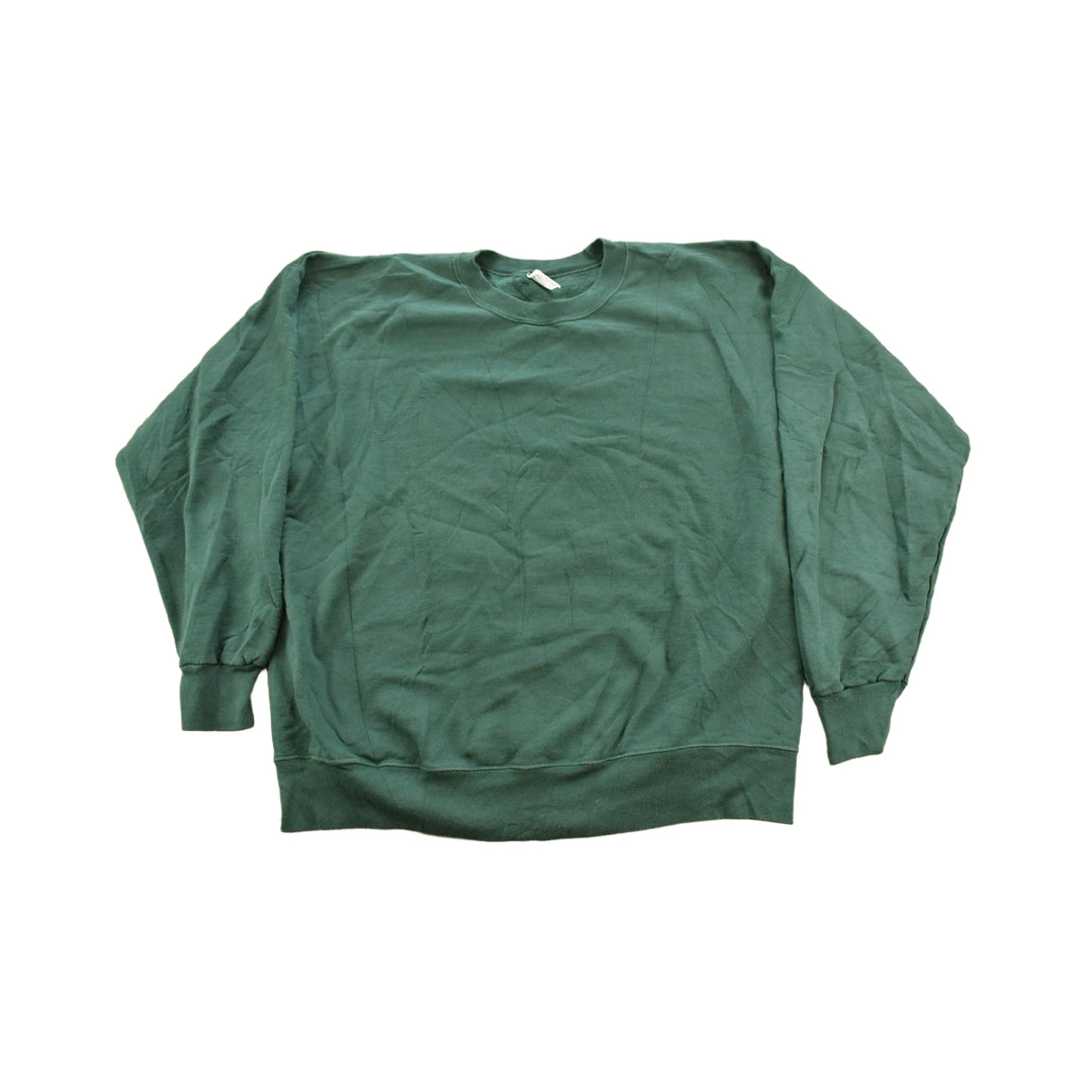 Vintage 2000s Hanes Blank Green Crewneck Sweatshirt Men's L
