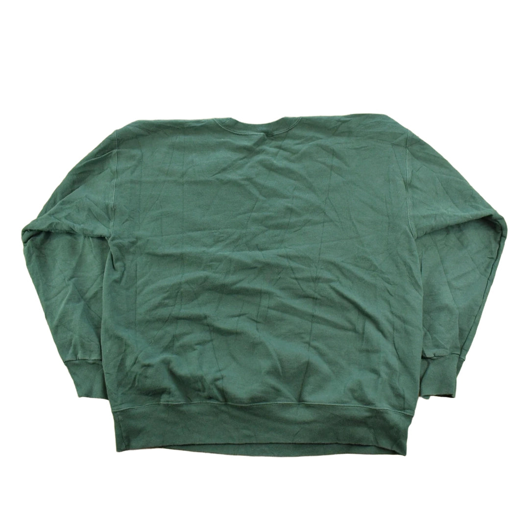 Vintage 2000s Hanes Blank Green Crewneck Sweatshirt Men's L