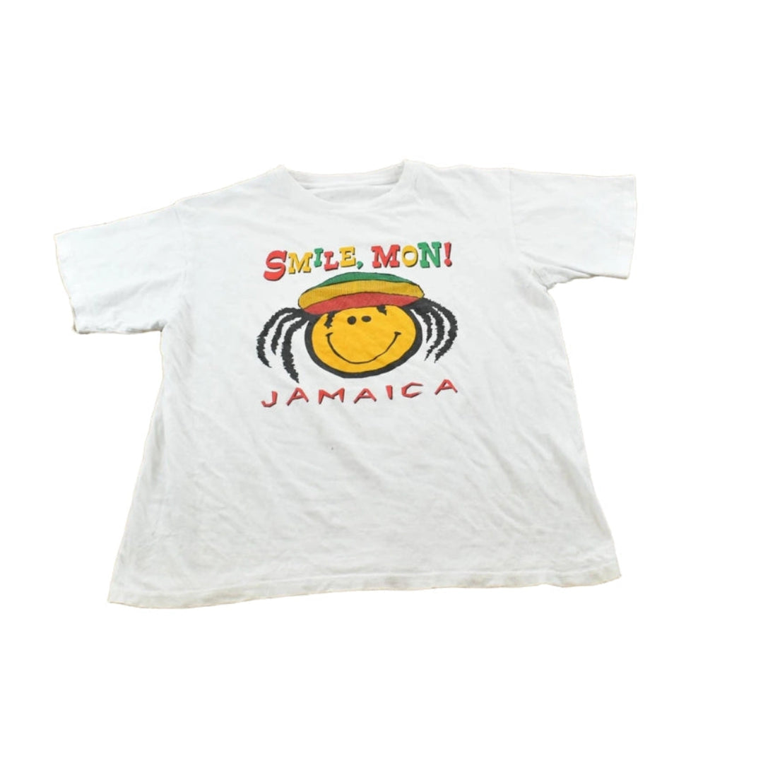 Vintage 1990s Smile Mon Jamaica Smiley Face Souvenir Travel T-Shirt Men's L