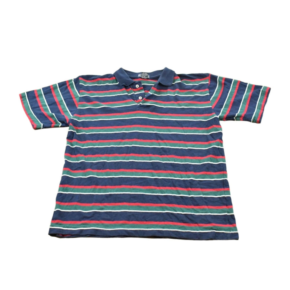 Vintage 1990s Honors Striped Polo Shirt Men's L