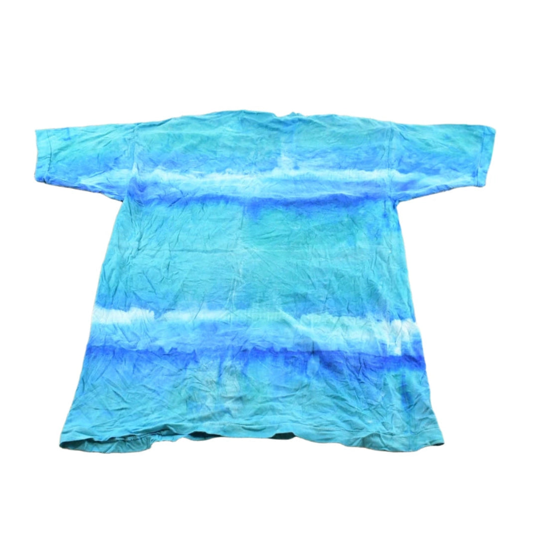 Vintage 1990s Blank Blue Tie Dye T-Shirt Men's L
