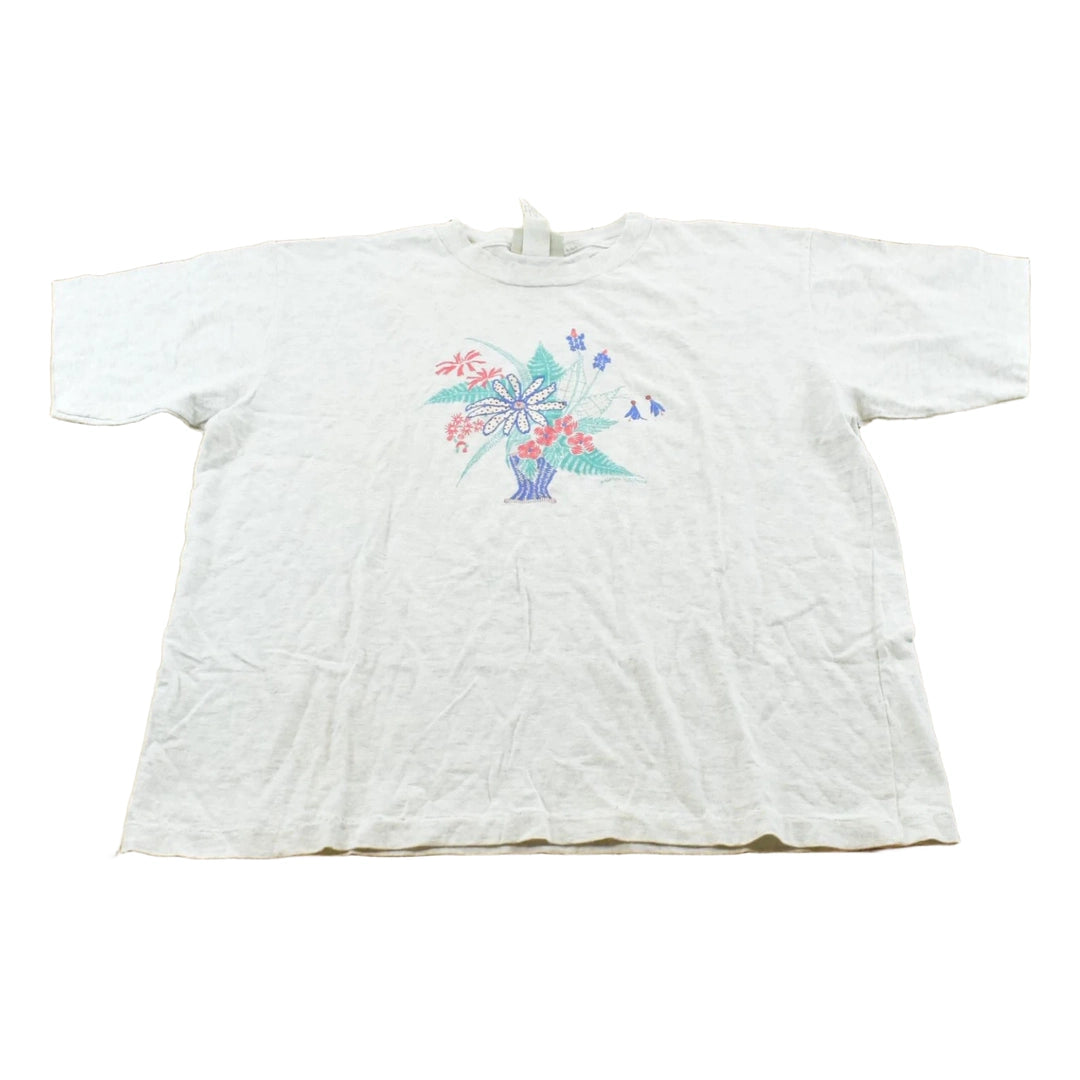 Vintage 1990s Northern Reflections Flower Vase Graphic T-Shirt Men's L
