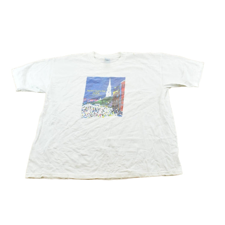 Vintage 2001 Portsmouth New Hampshire Market Square Day Souvenir T-Shirt Mens XL