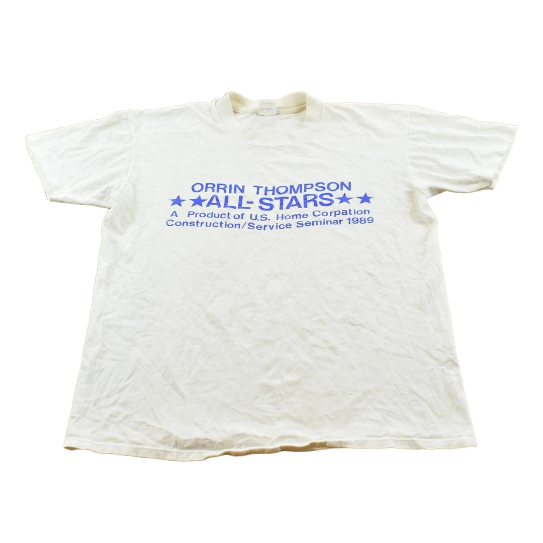 Vintage 1989 Orrin Thompson Homes All Stars Construction Promotional Souvenir T-Shirt Men's L