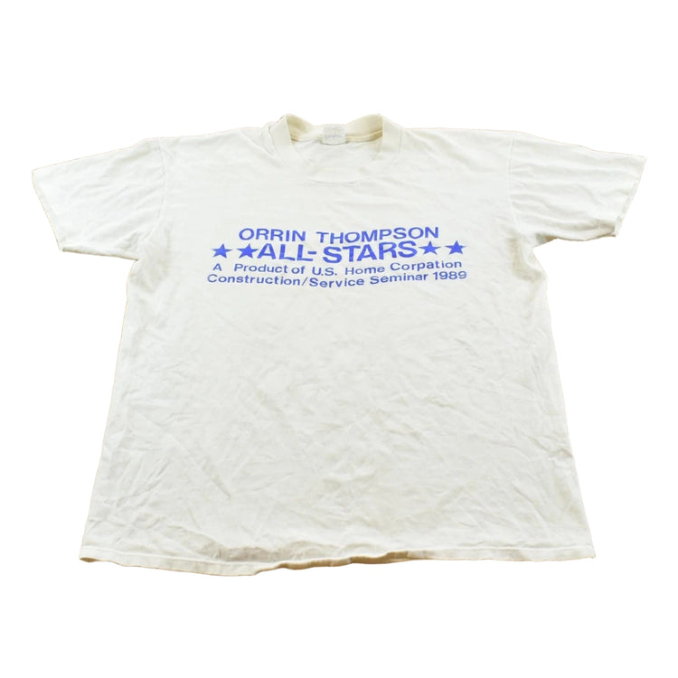Vintage 1989 Orrin Thompson Homes All Stars Construction Promotional Souvenir T-Shirt Men's L