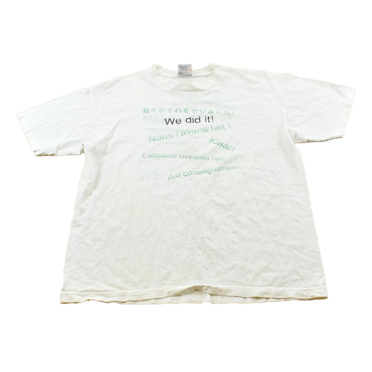 Vintage 1990s We Did It Multiple Languages Translation Promotional T-Shirt Men's L
