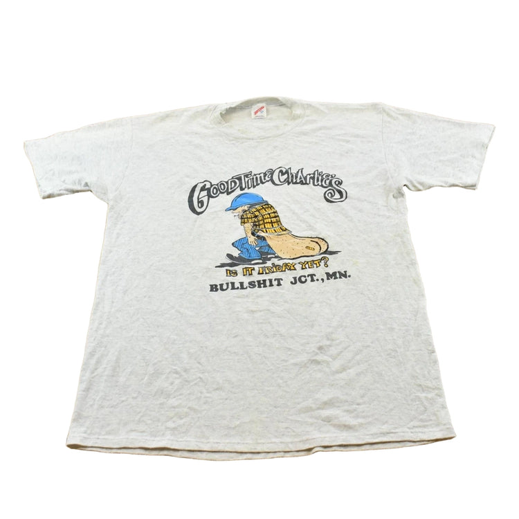 Vintage 1990s Good Time Charlie's Is It Friday Yet Dragging Ass Funny Promotional Souvenir T-Shirt Men's L