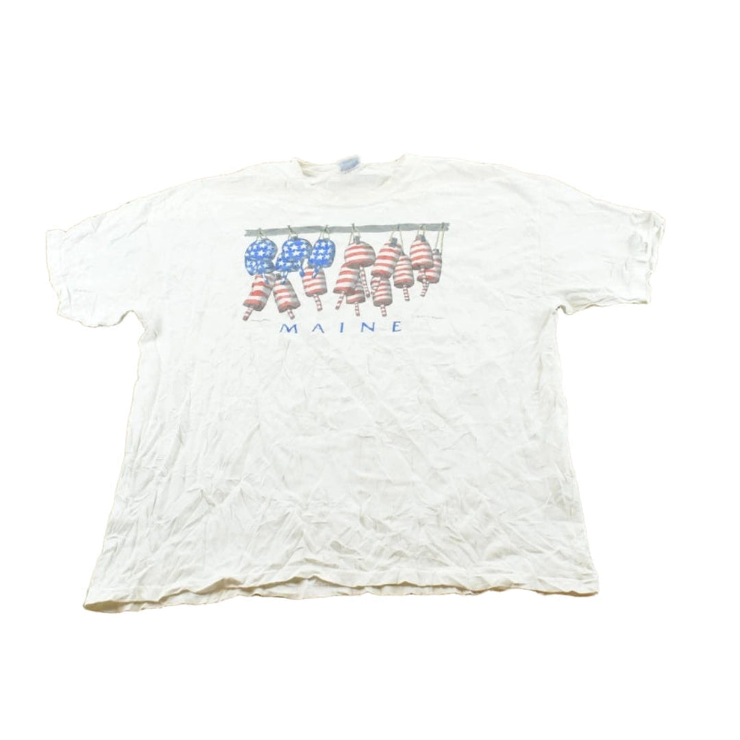 Vintage 2002 Maine Street Stars & Stripes Souvenir T-Shirt Men's XL