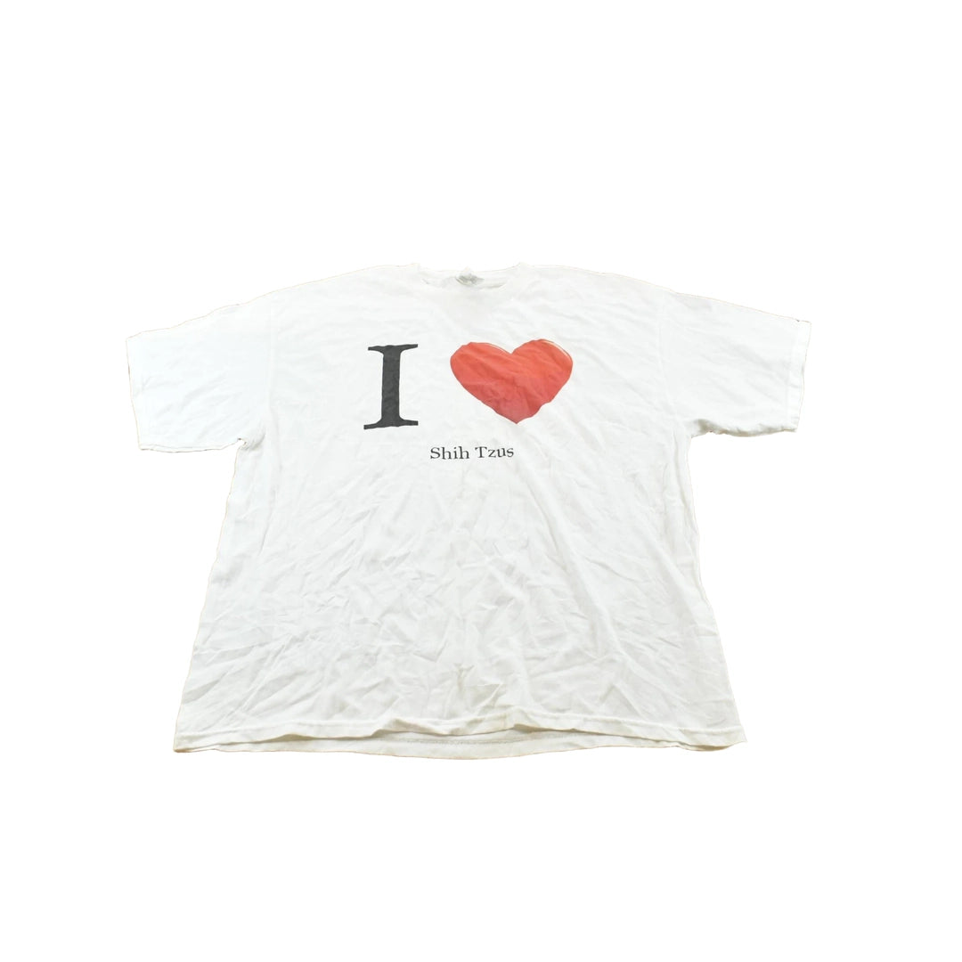 Vintage 1990s I Love Shih Tzus Dog Graphic T-Shirt Men's 2XL