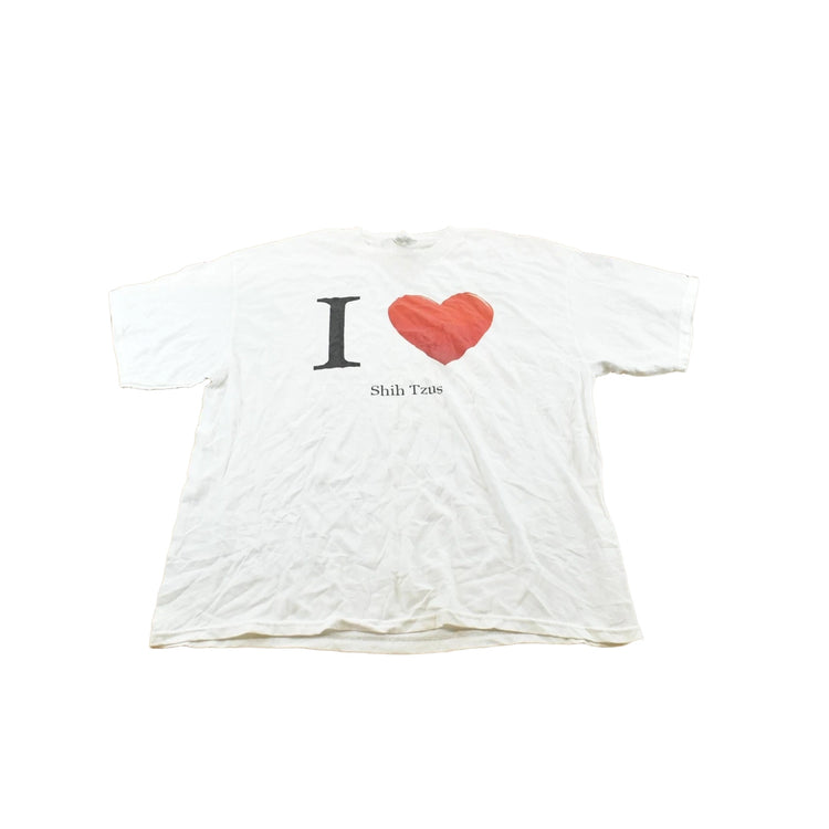 Vintage 1990s I Love Shih Tzus Dog Graphic T-Shirt Men's 2XL