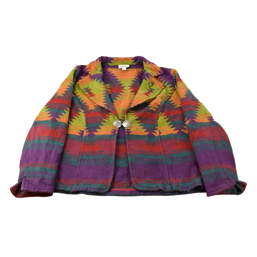 Vintage 1990s Coldwater Creek Aztec Southwestern Pattern Blazer Women's L