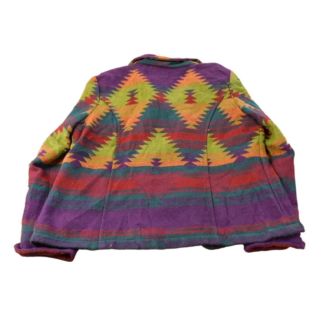 Vintage 1990s Coldwater Creek Aztec Southwestern Pattern Blazer Women's L