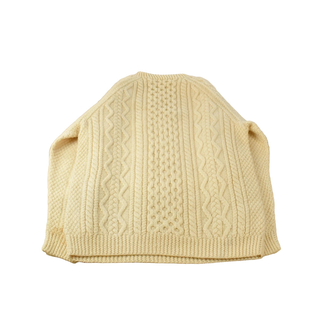 Vintage 1980s Blarney Woolen Mills Fisherman Ribbed Wool Knit Sweater Men's L