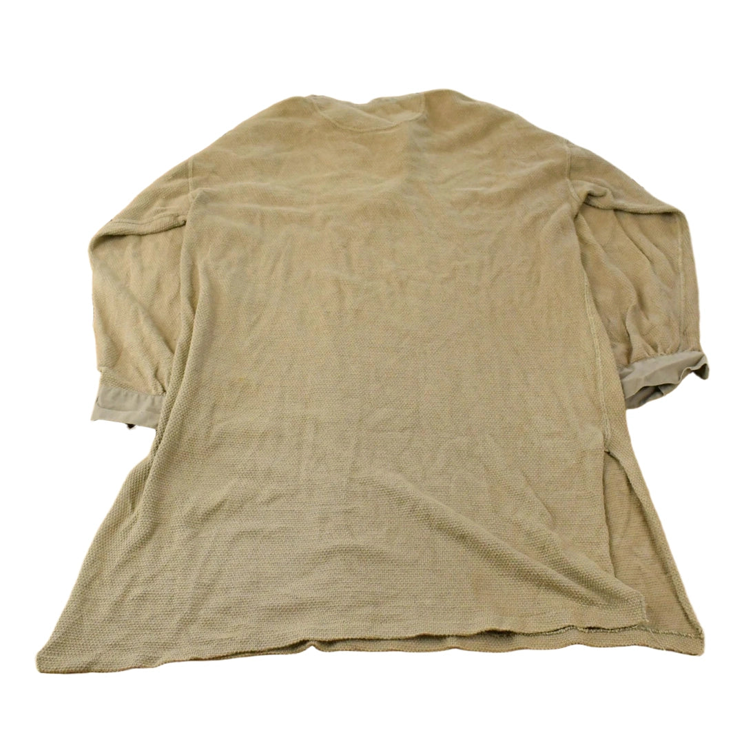 Vintage 1950s Military Undershirt Henley Long Sleeve Shirt Men's Large