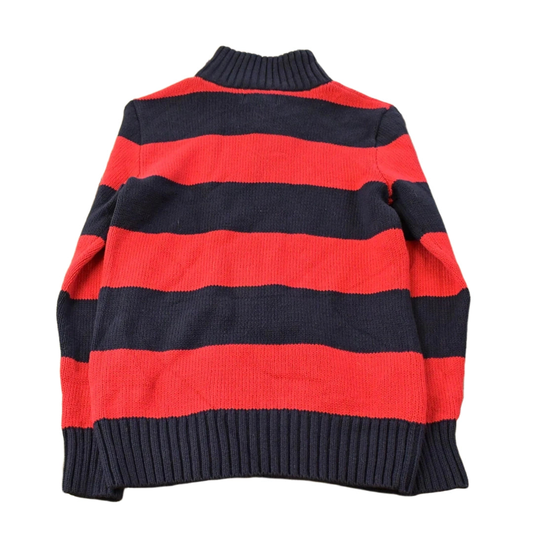 Vintage 2000s Polo Ralph Lauren Striped Quarter Zip Knit Sweater Youth M