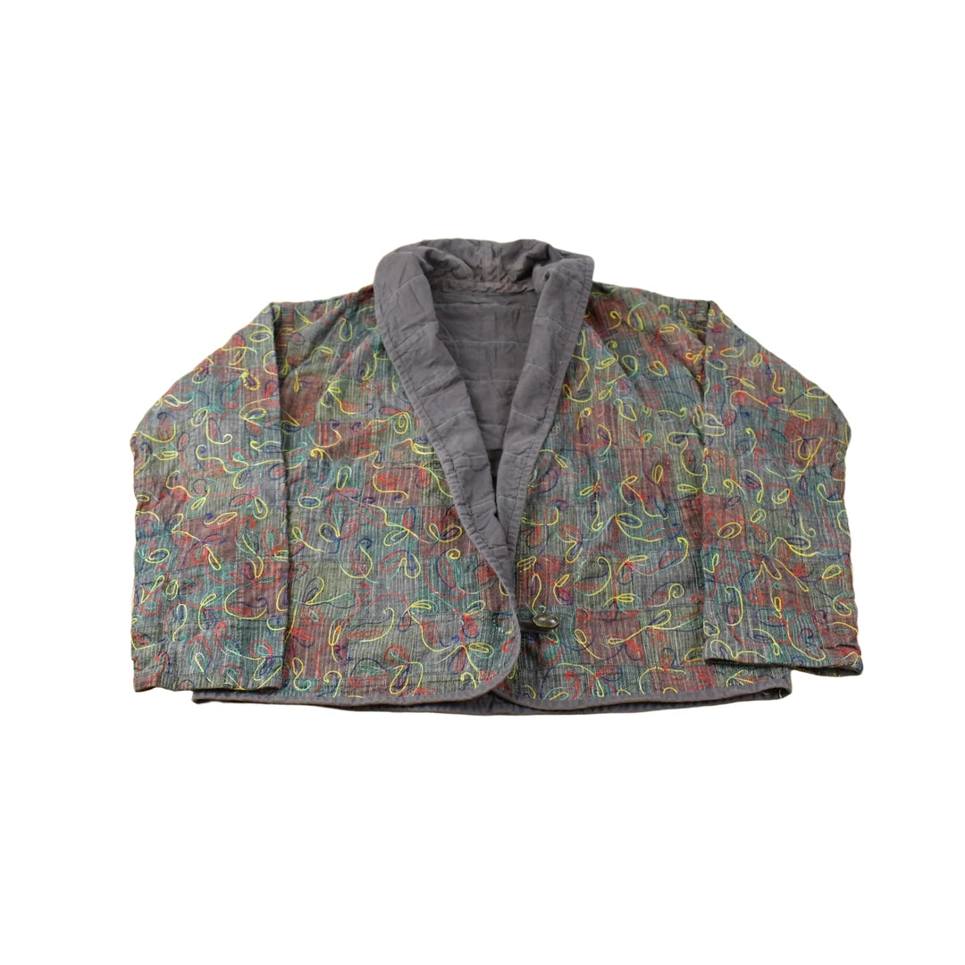 Vintage 1970s Woven Abstract Pattern Sport Coat Jacket Women's Large